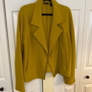 Tahari. Large. Chartreuse (green/yellow) Moto Jacket Sweater
